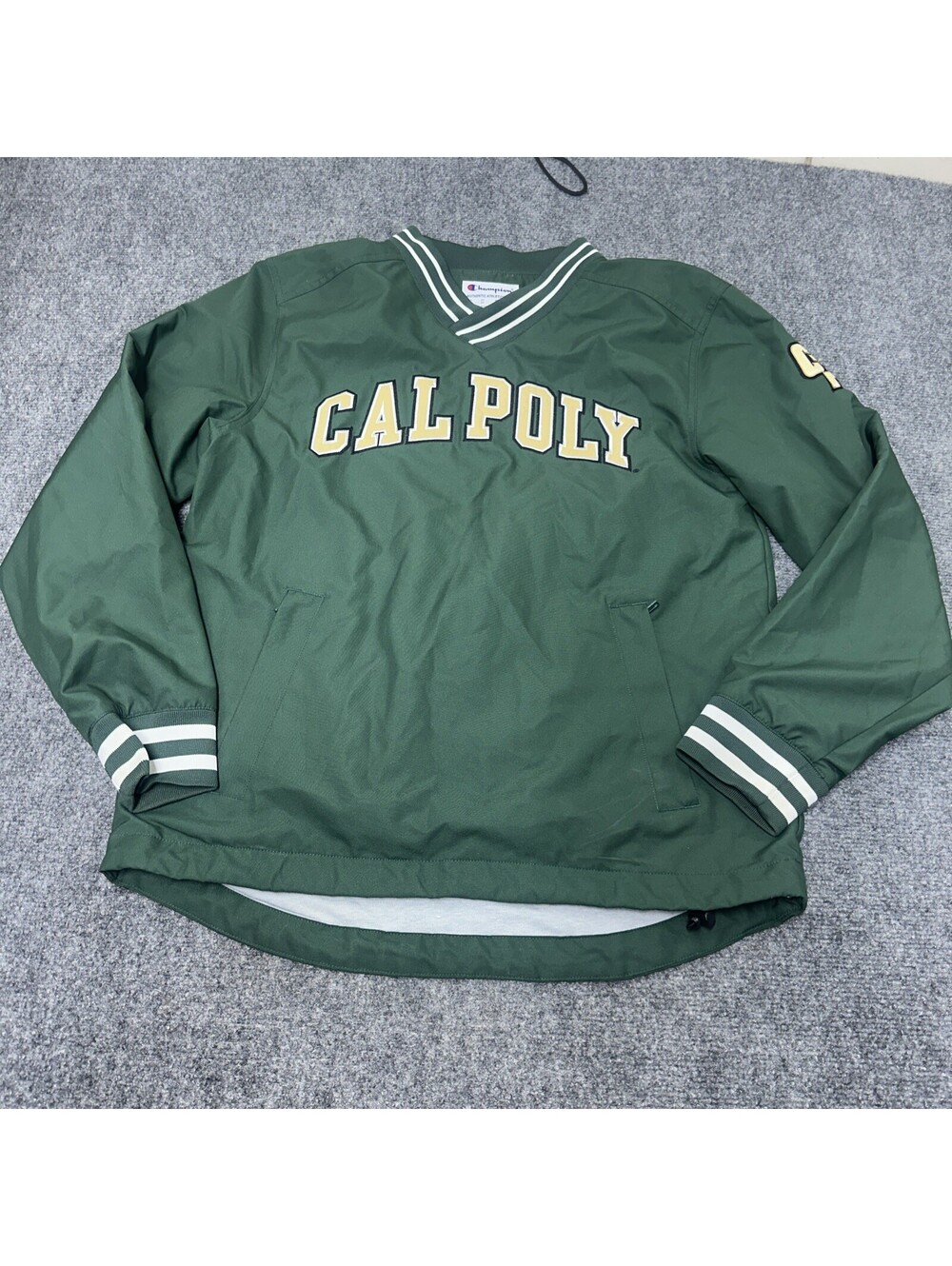 Champion Cal Poly Mustangs Pullover Windbreaker Jacket Green Unisex Small